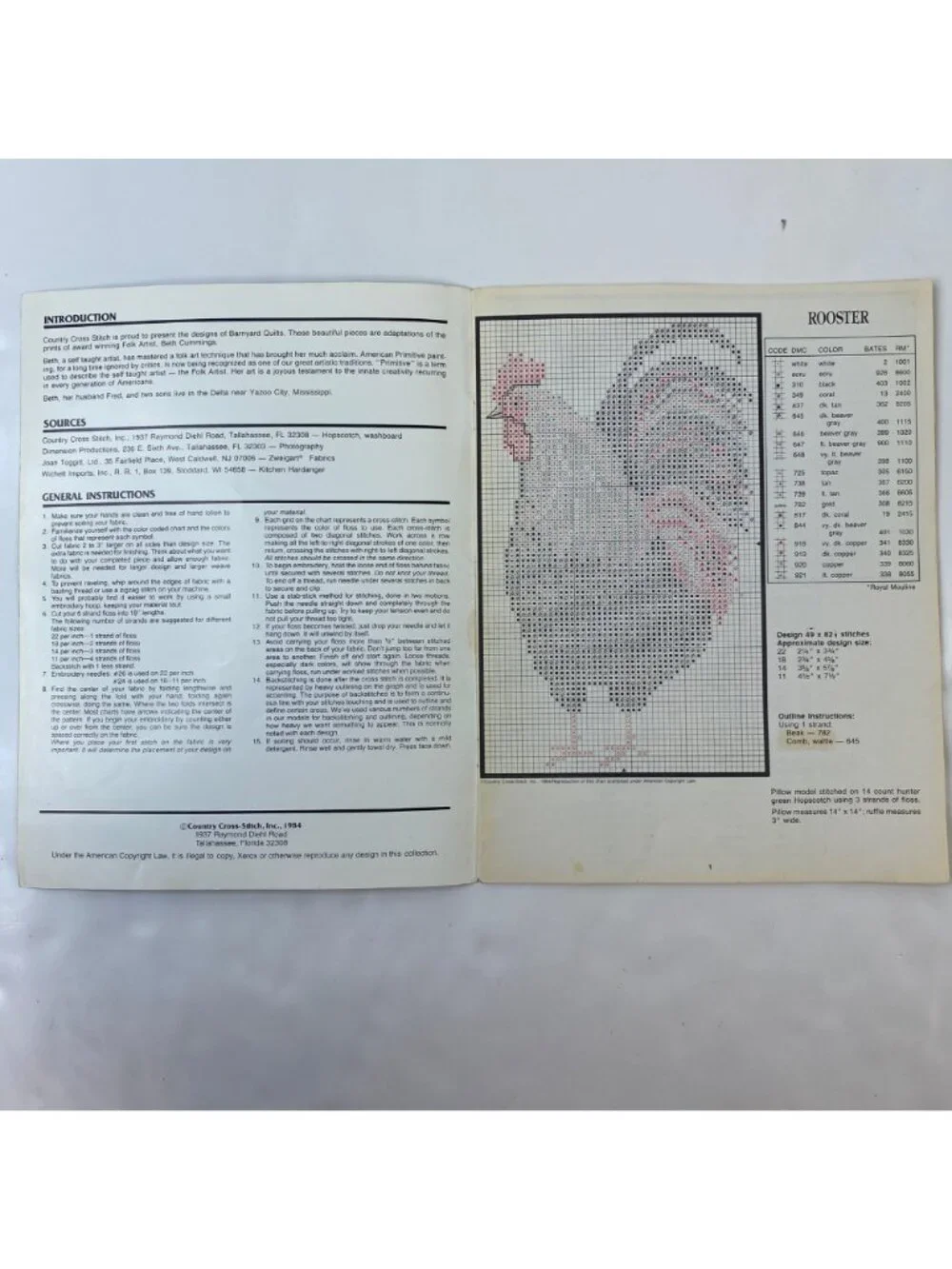 Barnyard Quilts Country Cross-Stitch Pattern Instruction Book